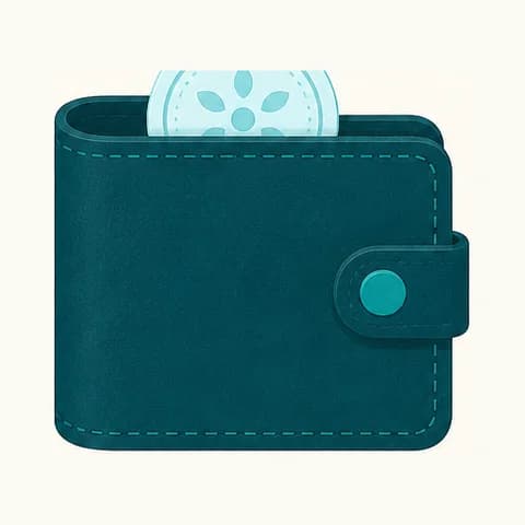 The Ceero wallet, with the suite's five app tiles orbiting around it